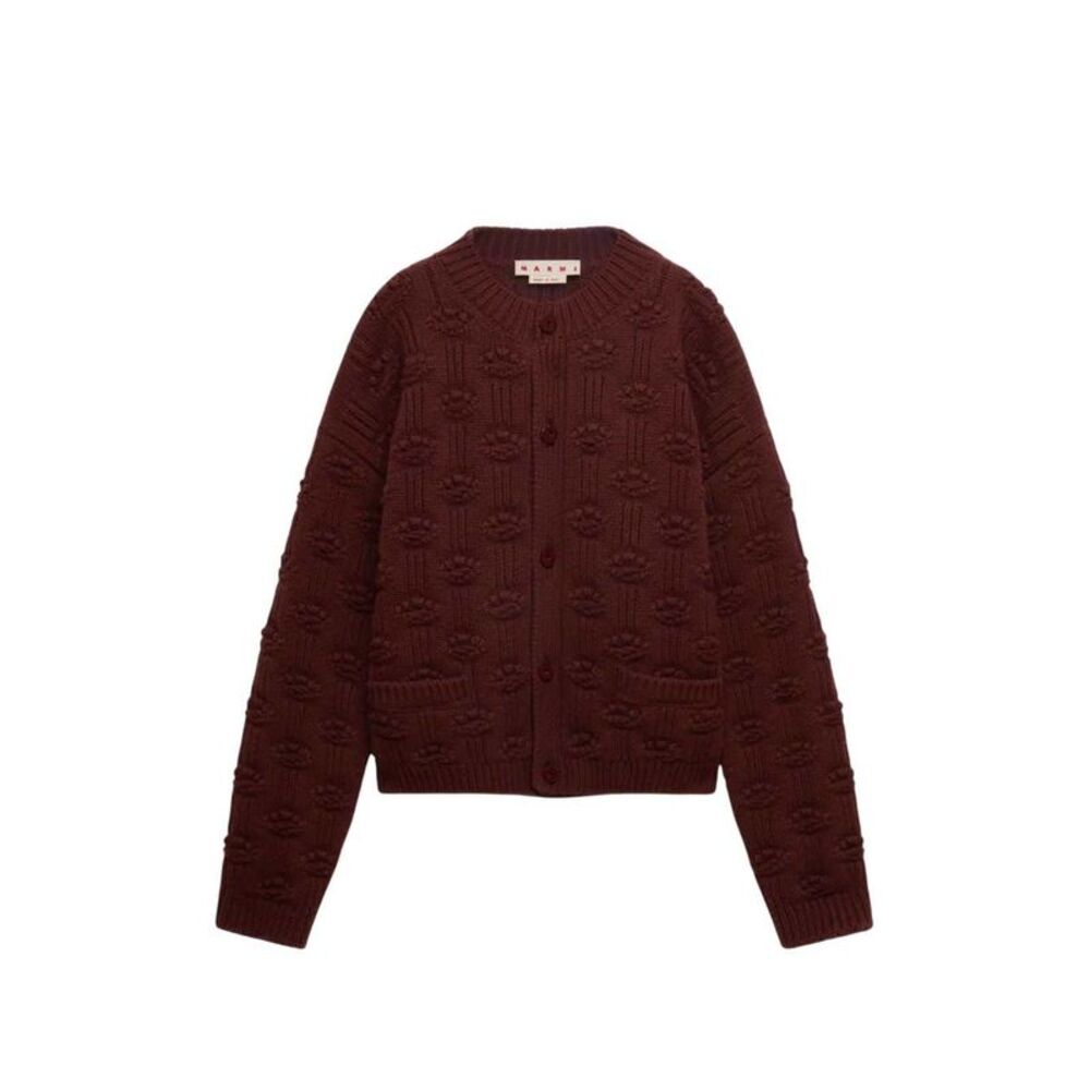 Marni Men Brown Wool And Cashmere Fisherman Cardigan